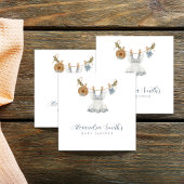 Boho Clothesline Meisje blauw en wit waterverf Servet