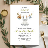 Boho Clothesline Meisje blauw wit en groen Kaart