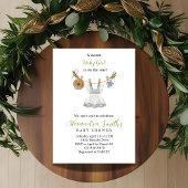 Boho Clothesline Meisje blauw wit en groen Kaart