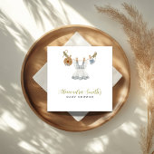 Boho Clothesline Meisje blauw wit en groen Servet