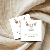 Boho Clothesline Meisje blauw wit en groen Servet