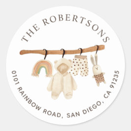 Boho Clothesline Ronde Sticker