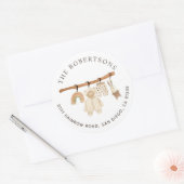 Boho Clothesline Ronde Sticker (Envelop)