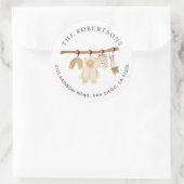 Boho Clothesline Ronde Sticker (Tas)