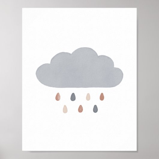 Boho Cloud Neutral Nursery Decor Poster (Voorkant)