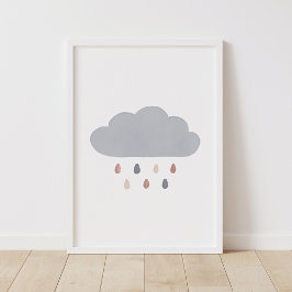Boho Cloud Neutral Nursery Decor Poster