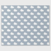 Boho Clouds Sky Simple Gender Neutral Kids Blue Cadeaupapier (Vlak)