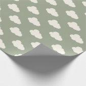 Boho Clouds Sky Simple Gender Neutral Kids Sage Cadeaupapier (Hoek)