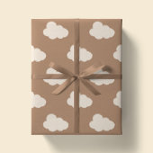 Boho Clouds Sky Simple Gender Neutral Kids Tan Cadeaupapier