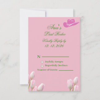 Boho Coastal Cowgirl Bachelorette Party RSVP kaart