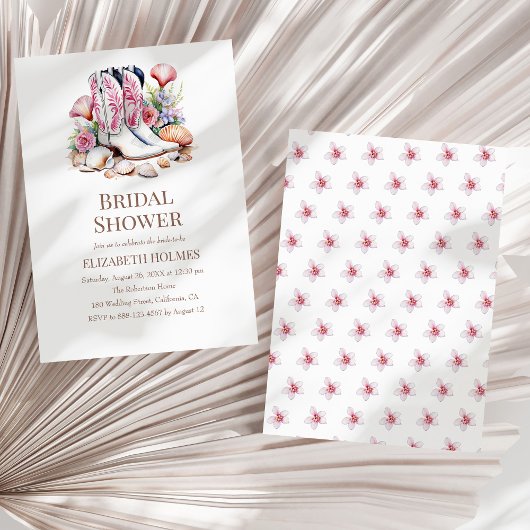 Boho Coastal Cowgirl Bridal Shower Uitnodiging