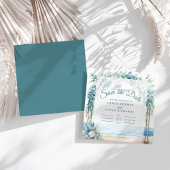 Boho Coastal Floral Arch Wedding Save the Date
