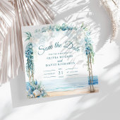 Boho Coastal Floral Arch Wedding Save the Date