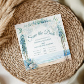 Boho Coastal Floral Arch Wedding Save the Date