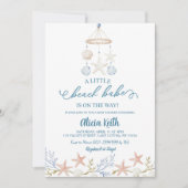 Boho Coastal Little Beach Babe babyfeest Kaart (Voorkant)