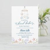 Boho Coastal Little Beach Babe babyfeest Kaart (Staand voorkant)