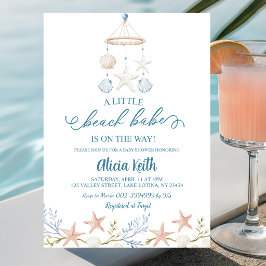 Boho Coastal Little Beach Babe babyfeest Kaart