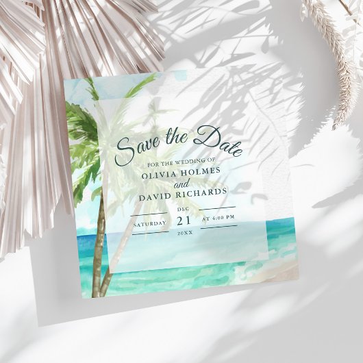 Boho Coastal Seaside Beach Bruiloft Save the Date