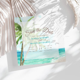 Boho Coastal Seaside Beach Bruiloft Save the Date