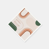 Boho Coctail Napkins met abstracte boogvormen Servet (Hoek)