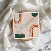 Boho Coctail Napkins met abstracte boogvormen Servet