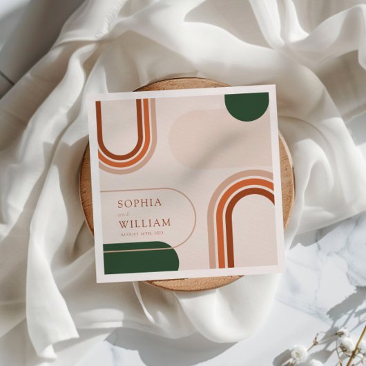 Boho Coctail Napkins met abstracte boogvormen Servet