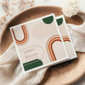 Boho Coctail Napkins met abstracte boogvormen Servet