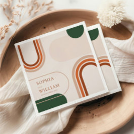 Boho Coctail Napkins met abstracte boogvormen Servet