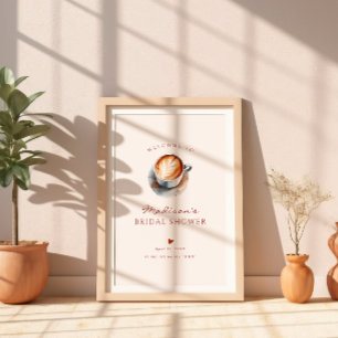 Boho Coffee Bruidsfeest Hartelijke Welkom  Poster