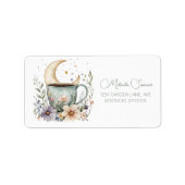 Boho Coffee Flower Adreslabel Etiket (Voorkant)