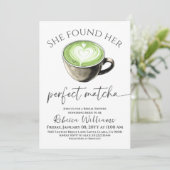 Boho Coffee Green Perfect Matcha Bruiloftsfeest Kaart (Staand voorkant)