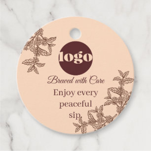Boho Coffee met Zorg Gebrouwen Cadeaubon Bedankjes Labels