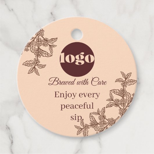 Boho Coffee met Zorg Gebrouwen Cadeaubon Bedankjes Labels (Voorkant)