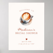 Boho Coffee Vrijgezellenfeest Heart Welkom Poster (Voorkant)