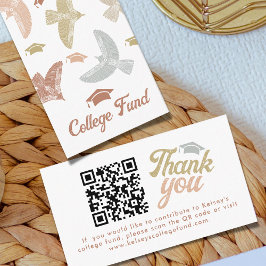 Boho College Fonds QR Code Graduation Party Invoeg Informatiekaartje