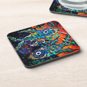 Boho Colorful Fish Coaster set Bier Onderzetter (Linkerzijde)