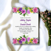 Boho Colorful Flowers Botanical Floral Wedding