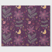 Boho Colorful Fun Bird Pattern Cadeaupapier (Vlak)