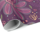 Boho Colorful Fun Bird Pattern Cadeaupapier (Rol Hoek)