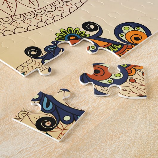 Boho Colorful Fun Retro Pattern Legpuzzel (Zijkant)