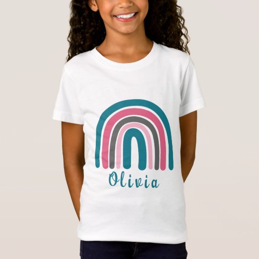 Boho Colorful Rainbow met persoonlijke naam T-shirt (Voorkant)