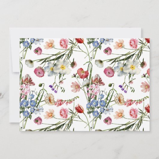 Boho Colorful Wild Flowers Personalized Stationery Notitiekaartje (Achterkant)