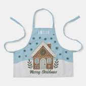 Boho Cookie House Snowflakes Familie Kleine Kerst Schort (Voorkant)