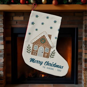 Boho Cookie House Snowflakes Familie Kleine Kerstsok