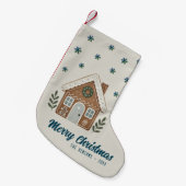 Boho Cookie House Snowflakes Familie Kleine Kerstsok (Voorkant (Hangend))