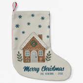 Boho Cookie House Snowflakes Familie Kleine Kerstsok (Voorkant)