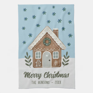 Boho Cookie House Snowflakes Familie Theedoek