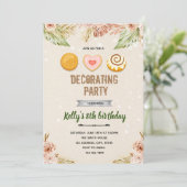 Boho cookies decoratie thema uitnodiging (Staand voorkant)
