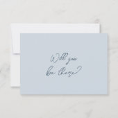 Boho Cool Marina Blauwe Frame QR Code Trouw RSVP Kaartje (Achterkant)