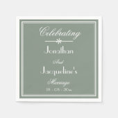 Boho Cool Sage Groene Rustieke Chic Paper Wedding Servet (Voorkant)